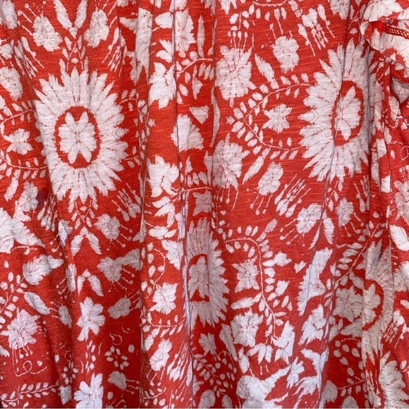 Lucky Brand Orange Floral Cold Shoulder Blouse - Picture 4 of 6